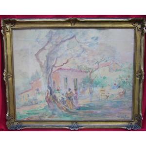 Galante Scene In A Garden Griffon Gabriel