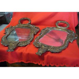 Golden Mirrors In Pair XVIIIth Italian