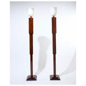 Pair Of Large Floor Lamps - Art Deco Period