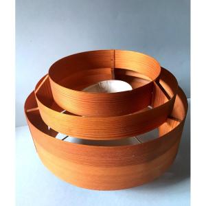 Vintage Scandinavian Wooden Pendant Light, Hans Agne Jakobsson Circa 1960