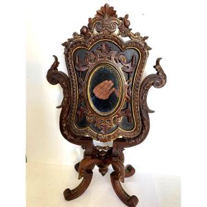 Psyche For Cabinet Of Curiosities, Carved Wood, Spain, Italy ???? 19th Century