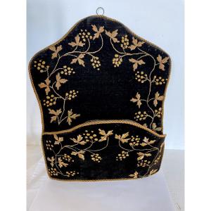 Embroidered Velvet Letter Holder, Napoleon III Era
