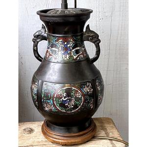 Bronze Vase With Cloisonné Enamel, Asia, Early 20th Century