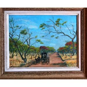 Table, Coupling In The Countryside With Oxen, Hsc, Signed Ant. Husser?