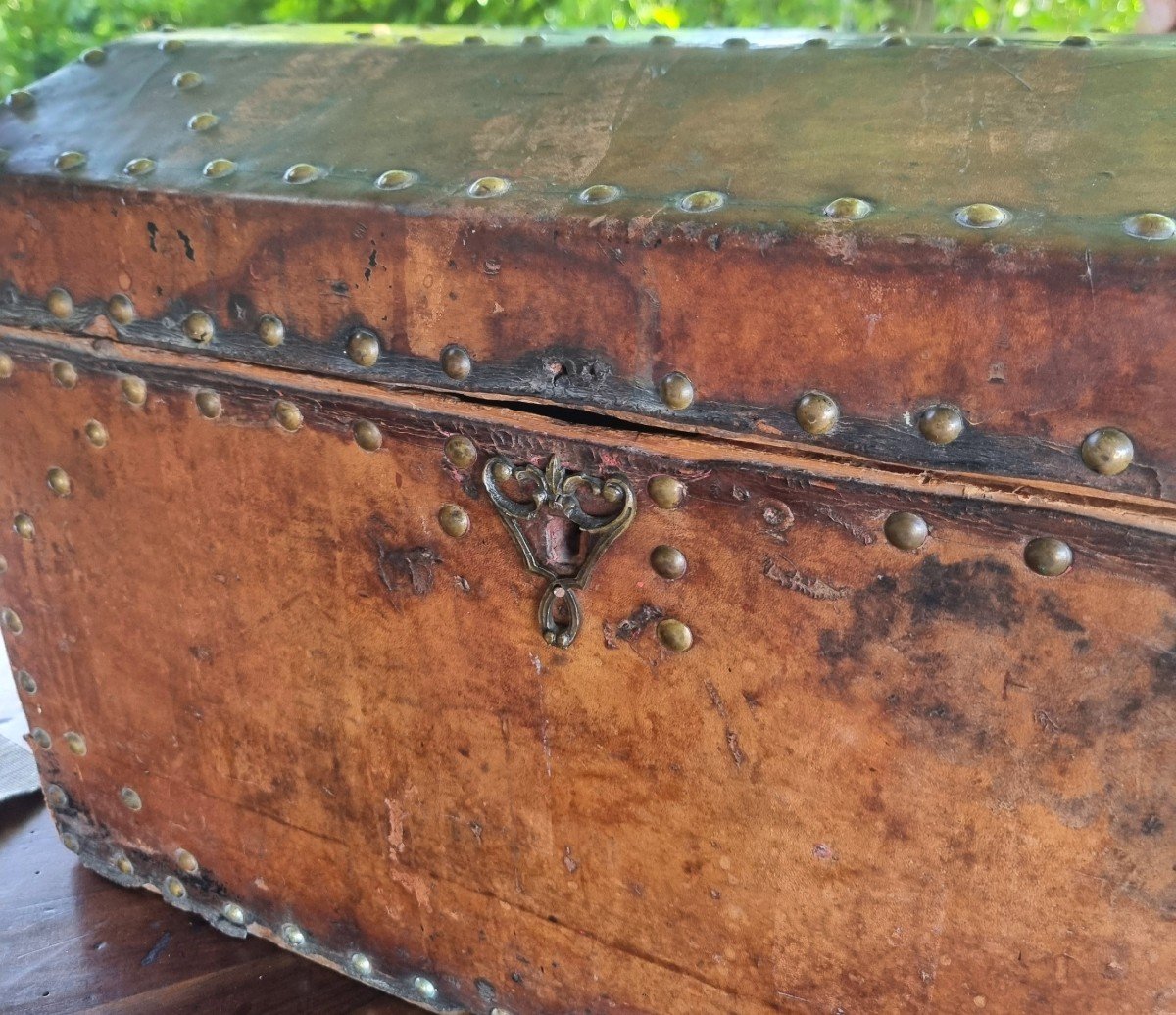 Bauletto da Carrozza del 600 in pelle con borchie-photo-2