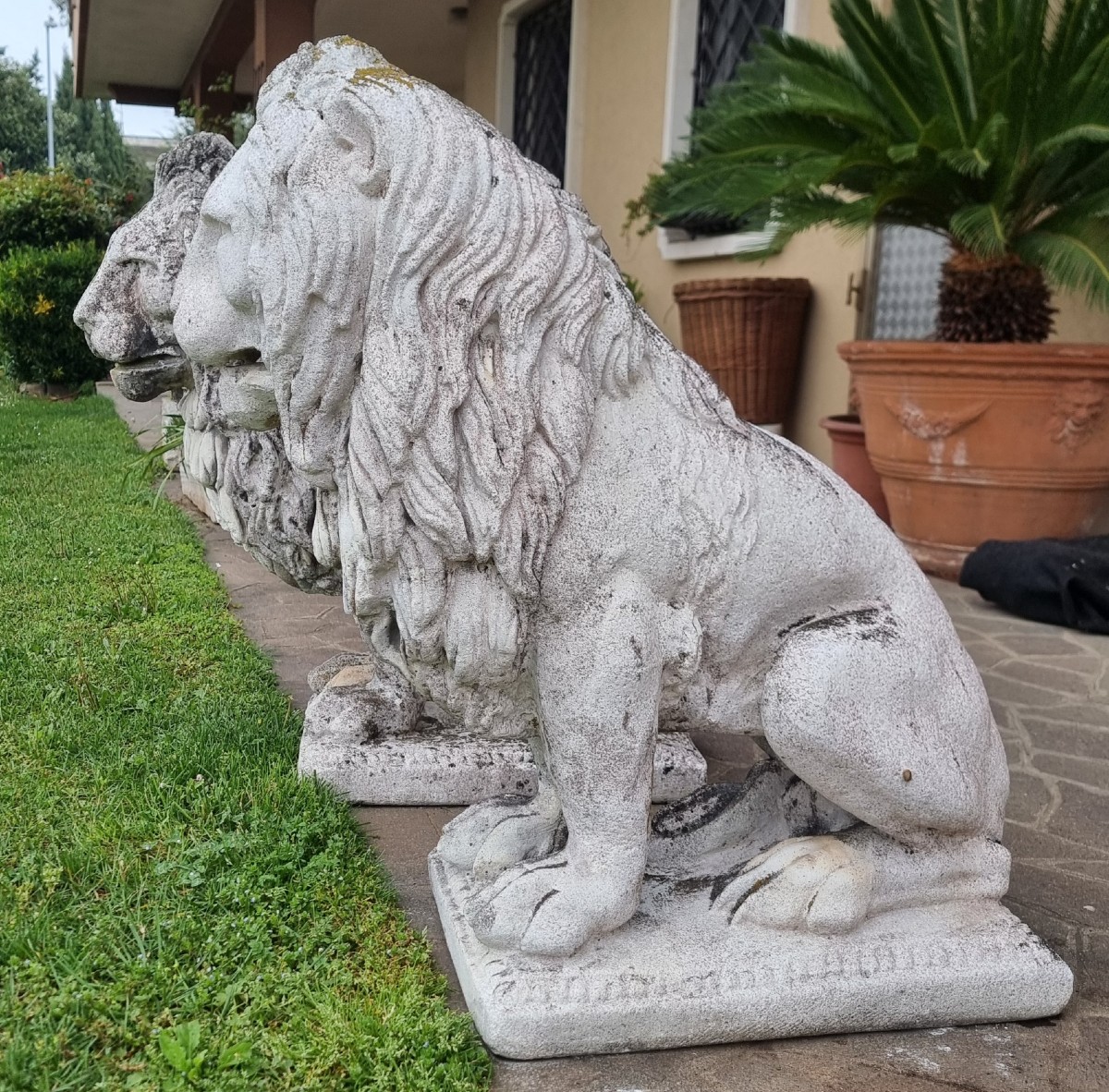 Coppia di Leoni Veneziani in Pietra Ricostruita – Fine ‘800-photo-3