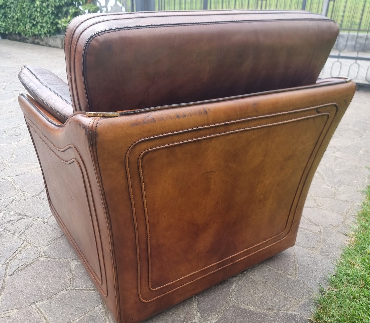 Poltrona in cuoio Roche Bobois per Hermès anni 70/80 Vintage -photo-4