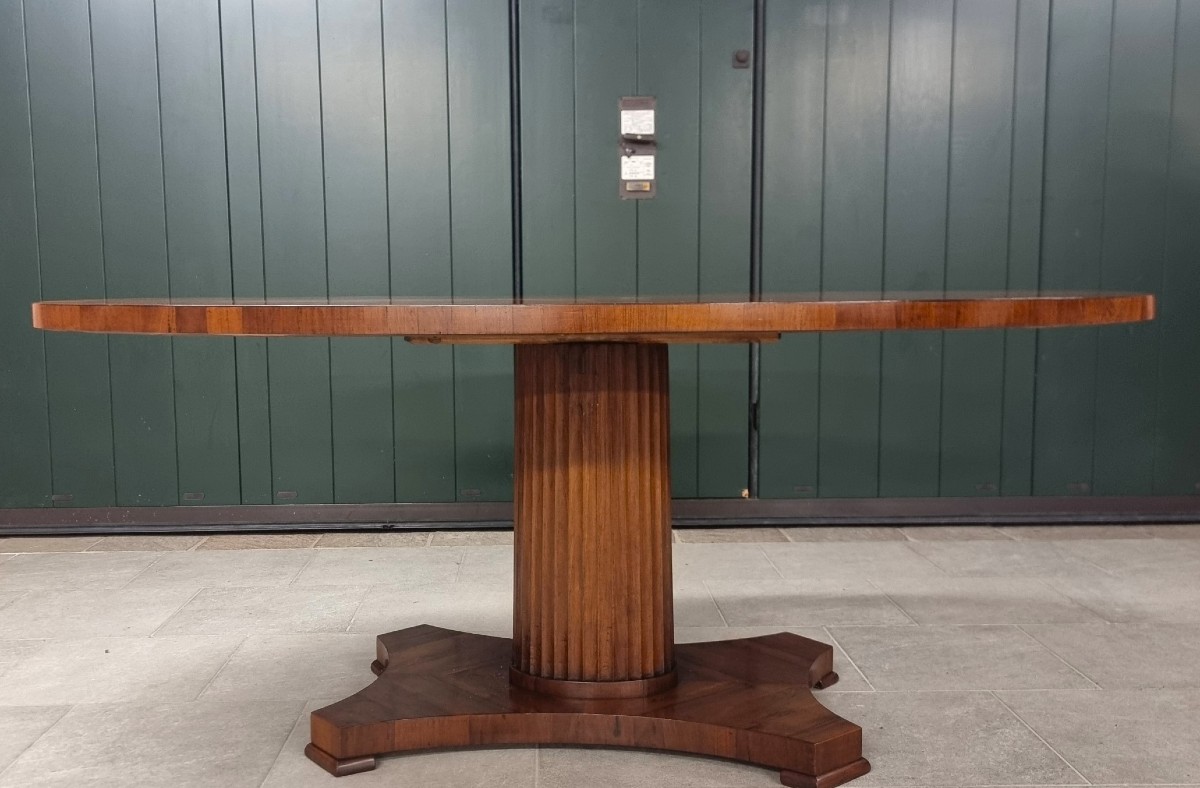Tavolo in noce lastronato Impero 1820 – Un pezzo d’arte per ambienti di grande classe-photo-1