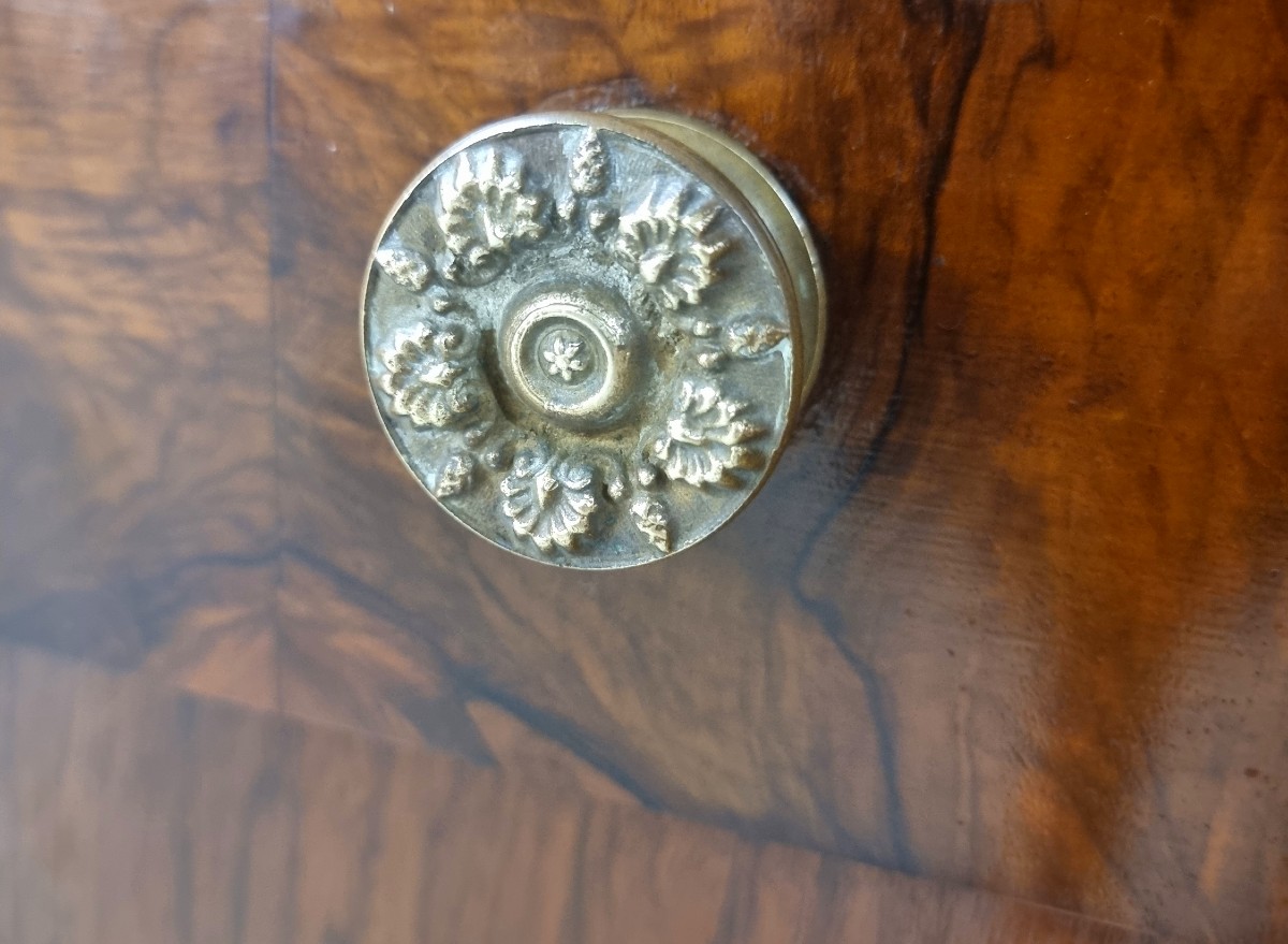 Coppia di cassettoni 1810 Impero in noce e radica alta classe-photo-4