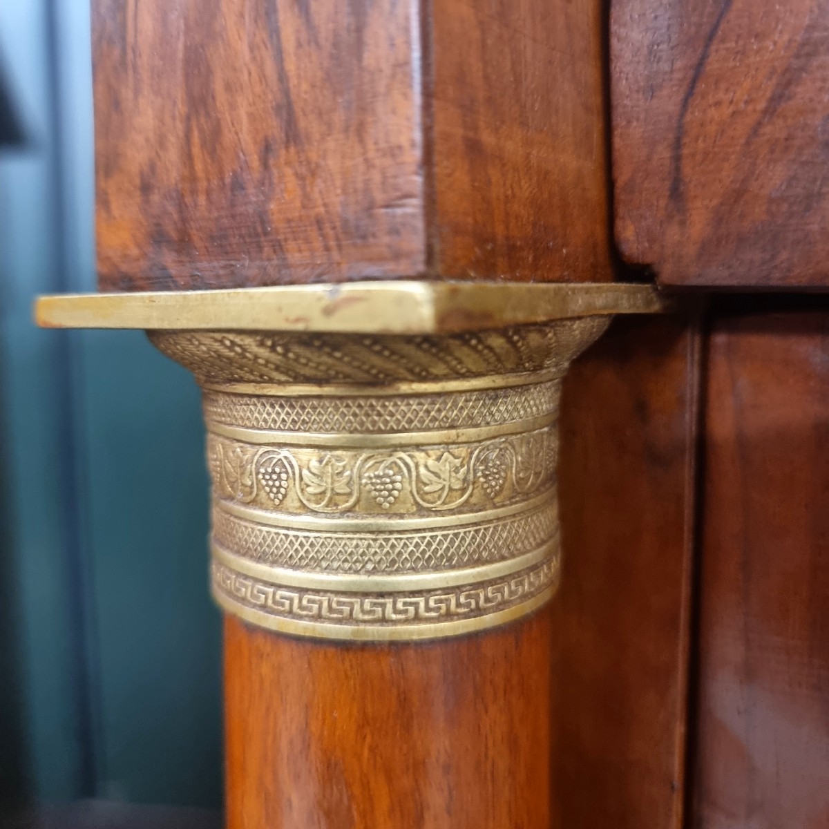 Coppia di cassettoni 1810 Impero in noce e radica alta classe-photo-6