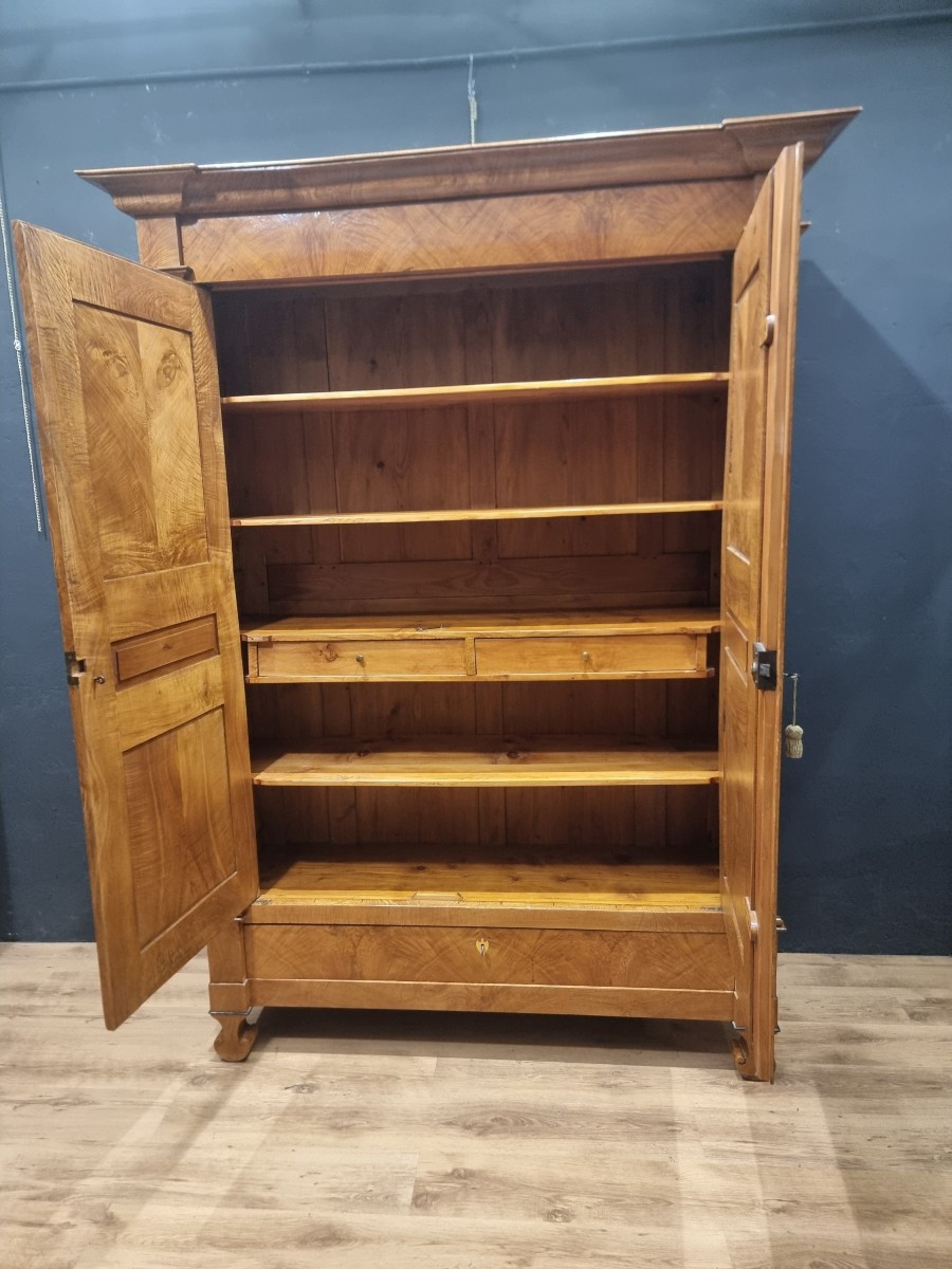 Armadio in radica di frassino Biedermeier 1820-photo-3
