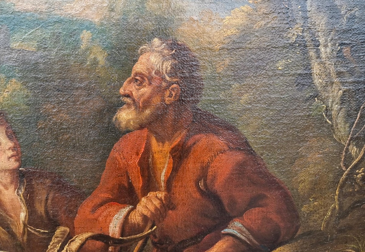 Olio su tela fine 600 Fuga d’Egitto di Philipp Peter Roos 1657-1706 -photo-4