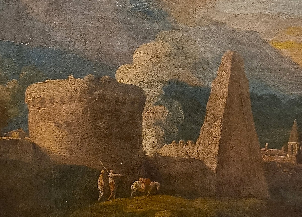 Olio su tela fine 600 Fuga d’Egitto di Philipp Peter Roos 1657-1706 -photo-5