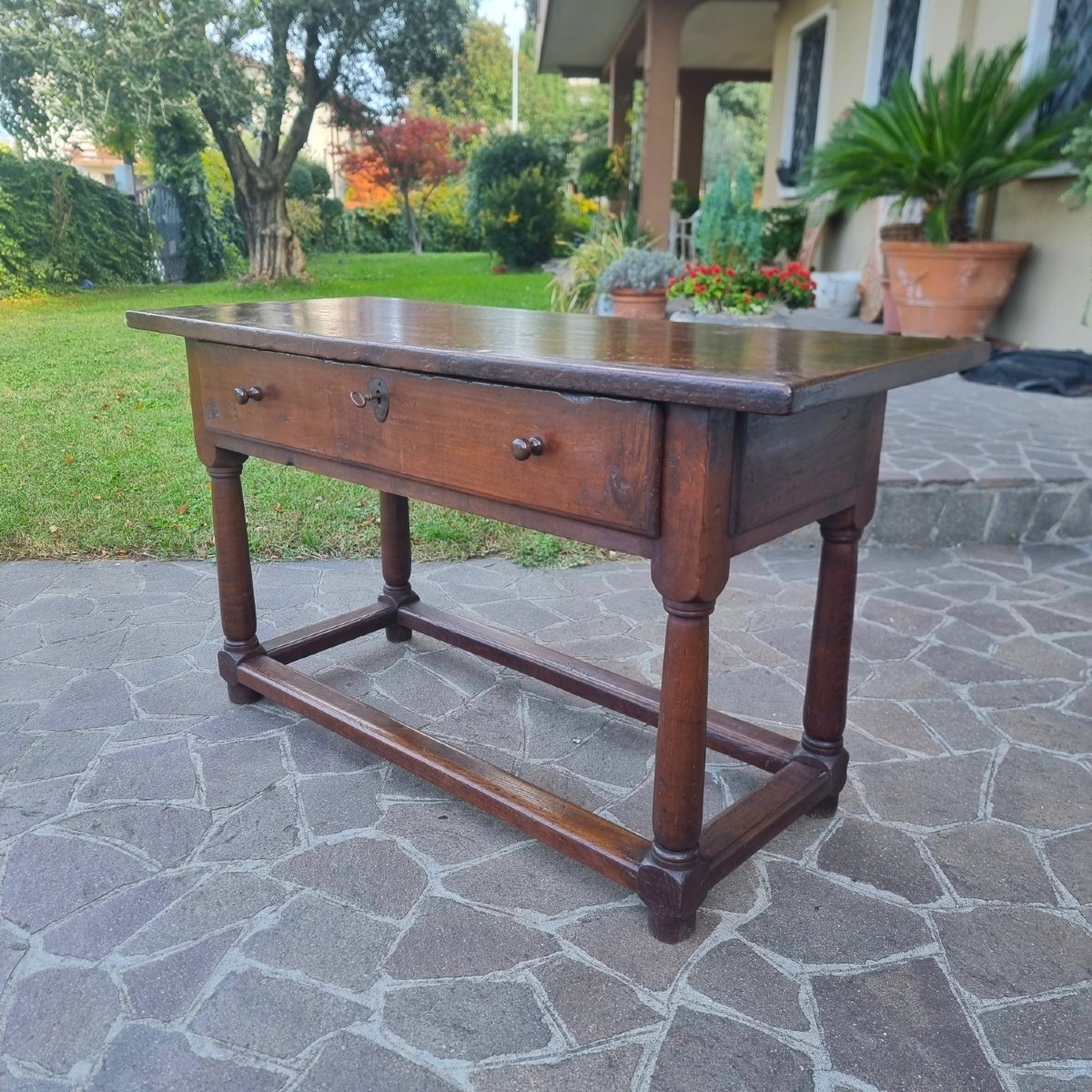 Tavolo fratino in quercia toscano del 600