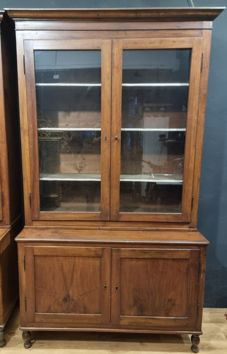 Coppia di credenze librerie in noce 1840 alta qualità-photo-3