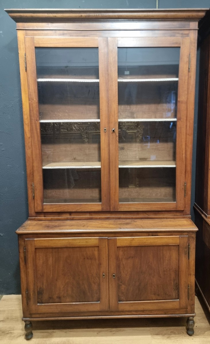 Coppia di credenze librerie in noce 1840 alta qualità-photo-4
