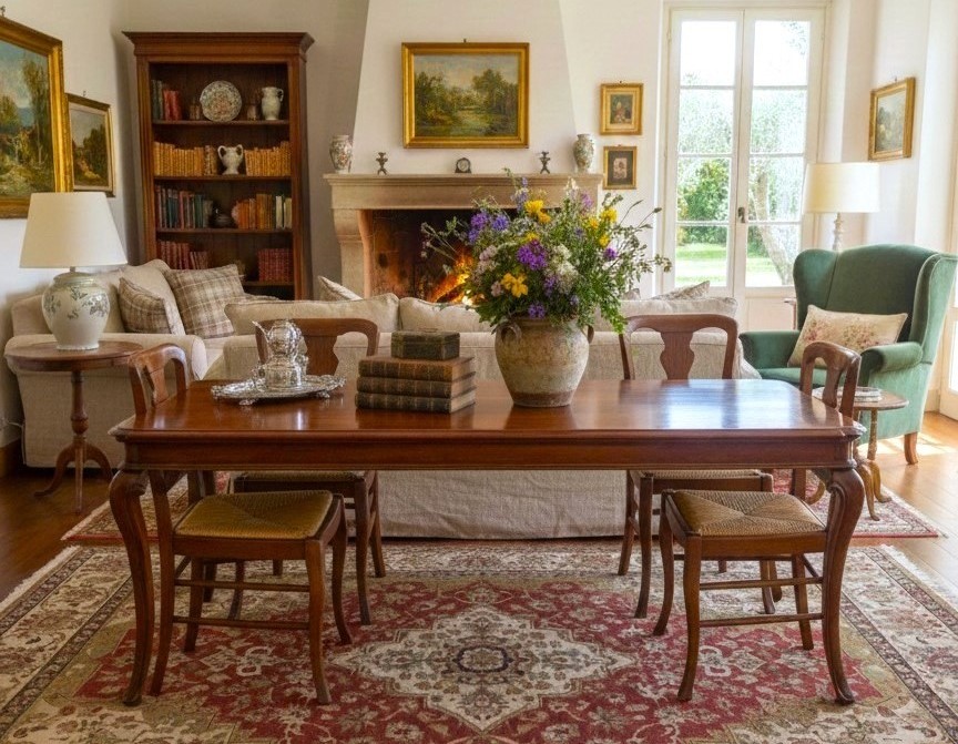 Tavolo Luigi XV del 700 in ciliegio Piemontese-photo-5