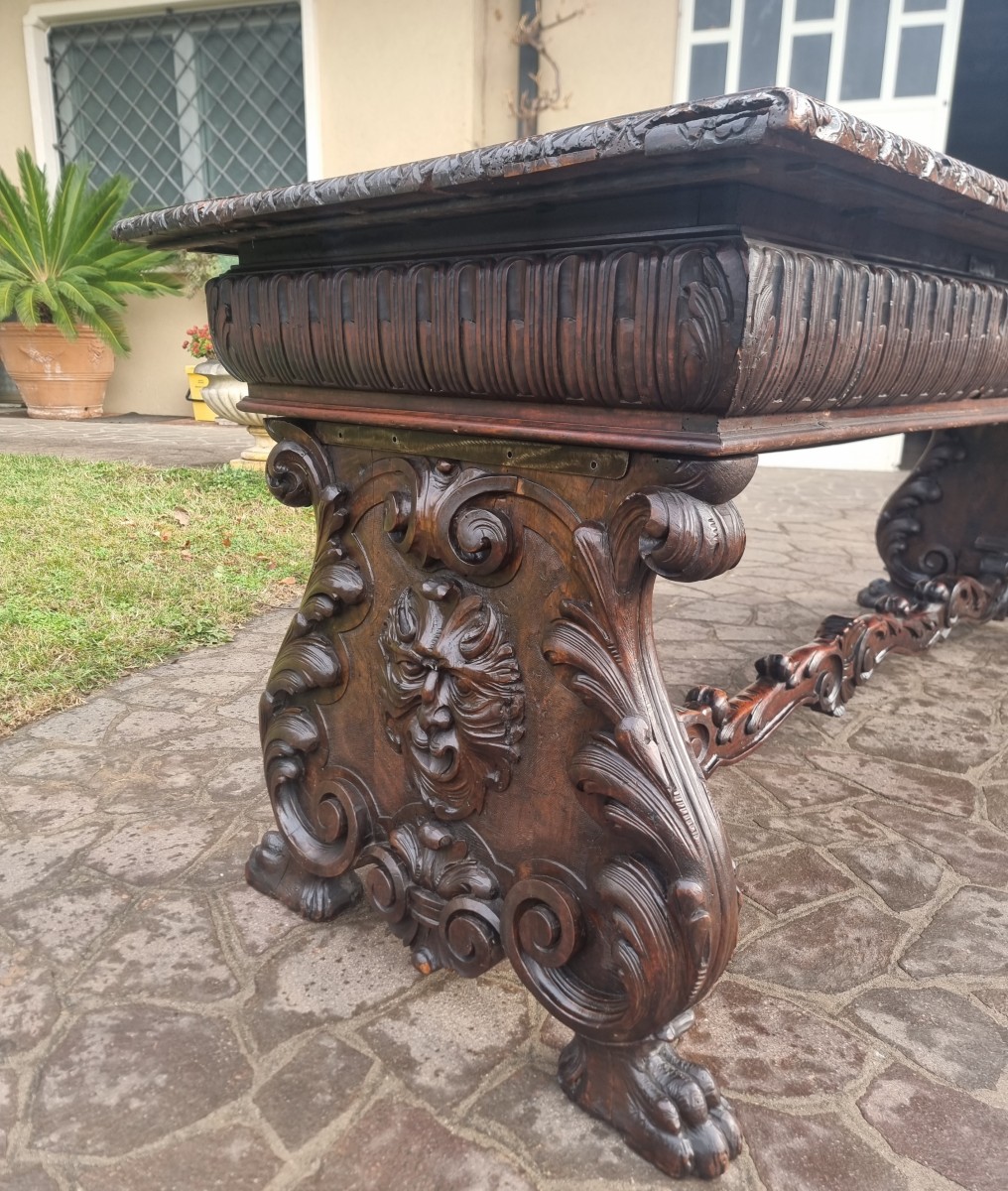 Tavolo 800 in noce da refettorio eclettico-photo-2