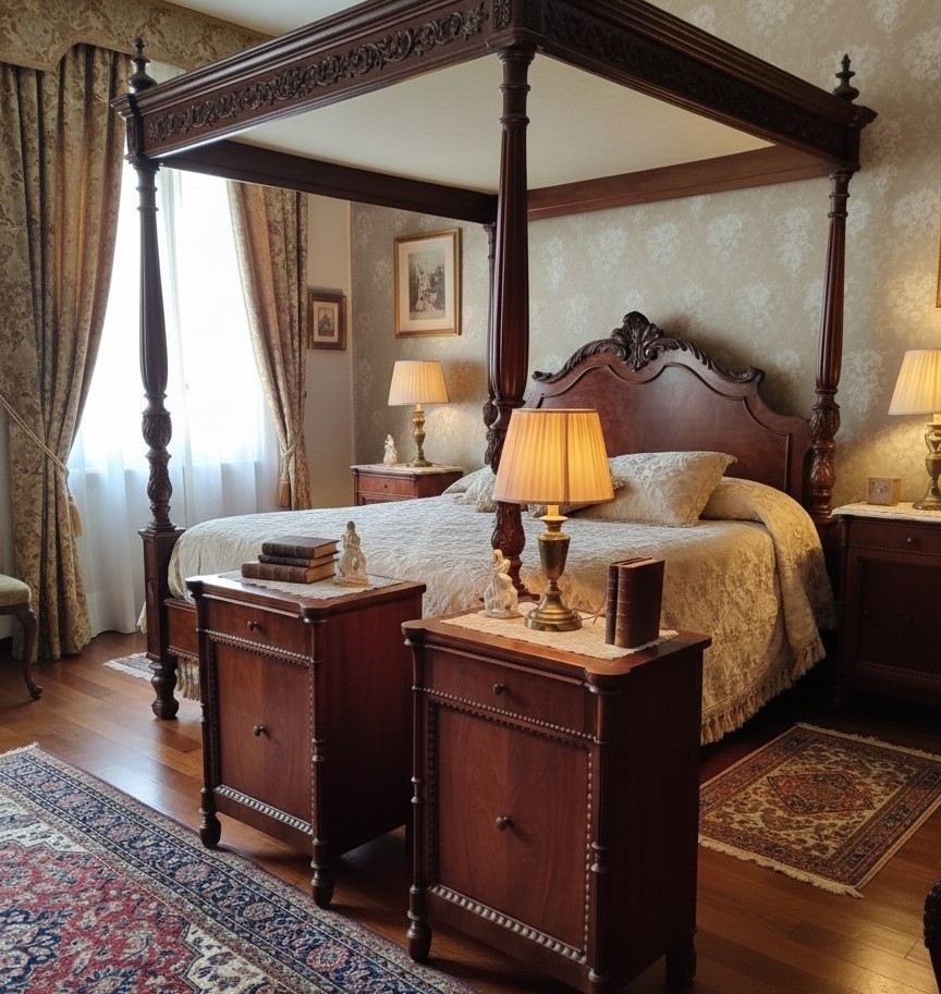 Coppia di Comodini 800 in Noce Lombardi – Eleganza Autentica d’Epoca-photo-2