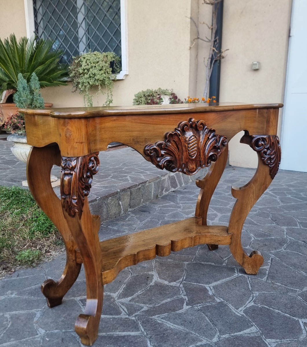 Consolle in noce dell’800 Toscana Carlo X-photo-3