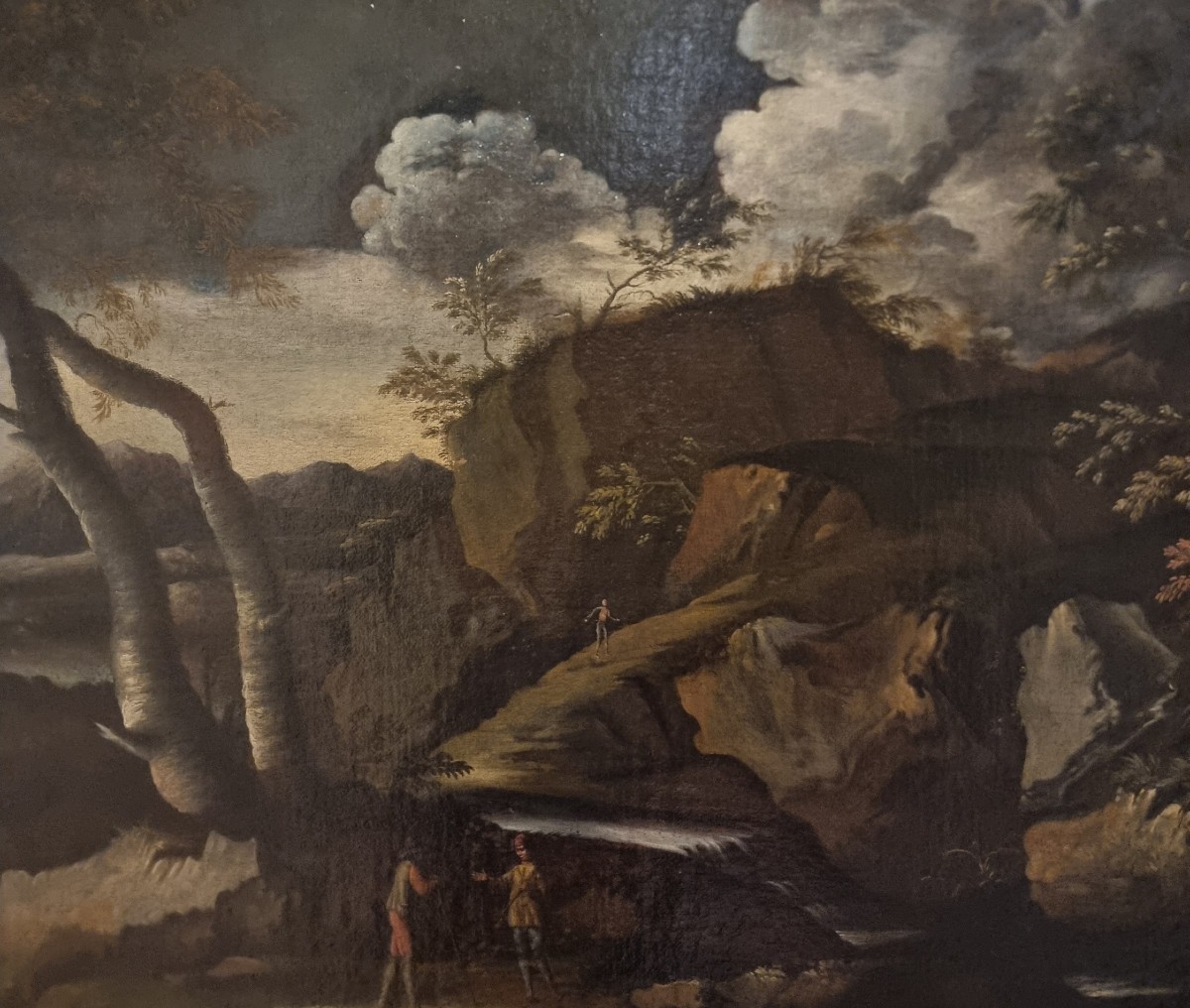 2 Olio su tela 600 paesaggio con personaggi cerchia Salvator Rosa 1615-1673-photo-2