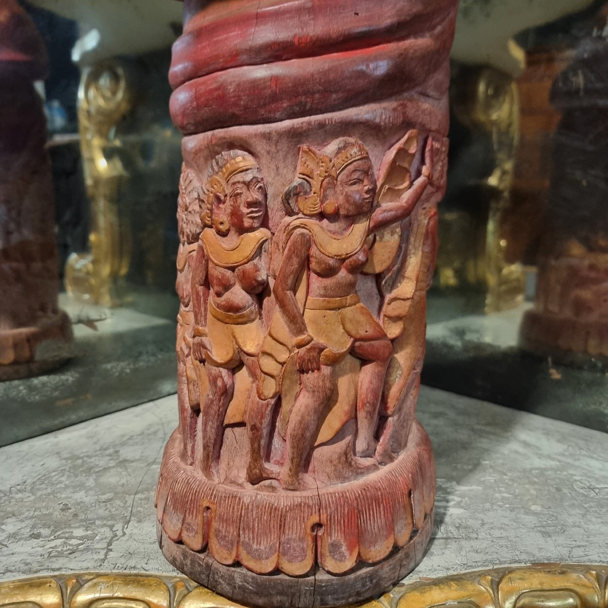 Scultura fallica balinese in legno intagliato del 1920-photo-4