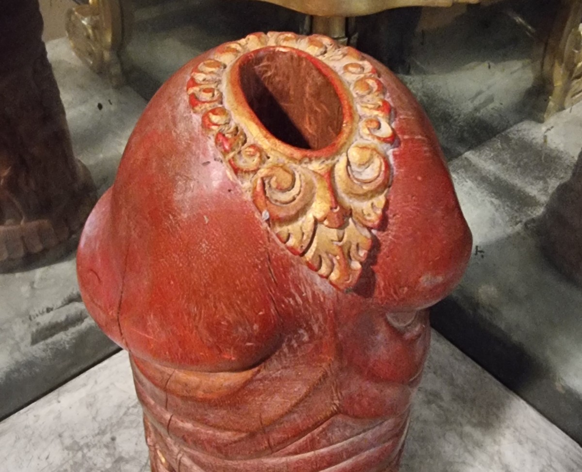 Scultura fallica balinese in legno intagliato del 1920-photo-4