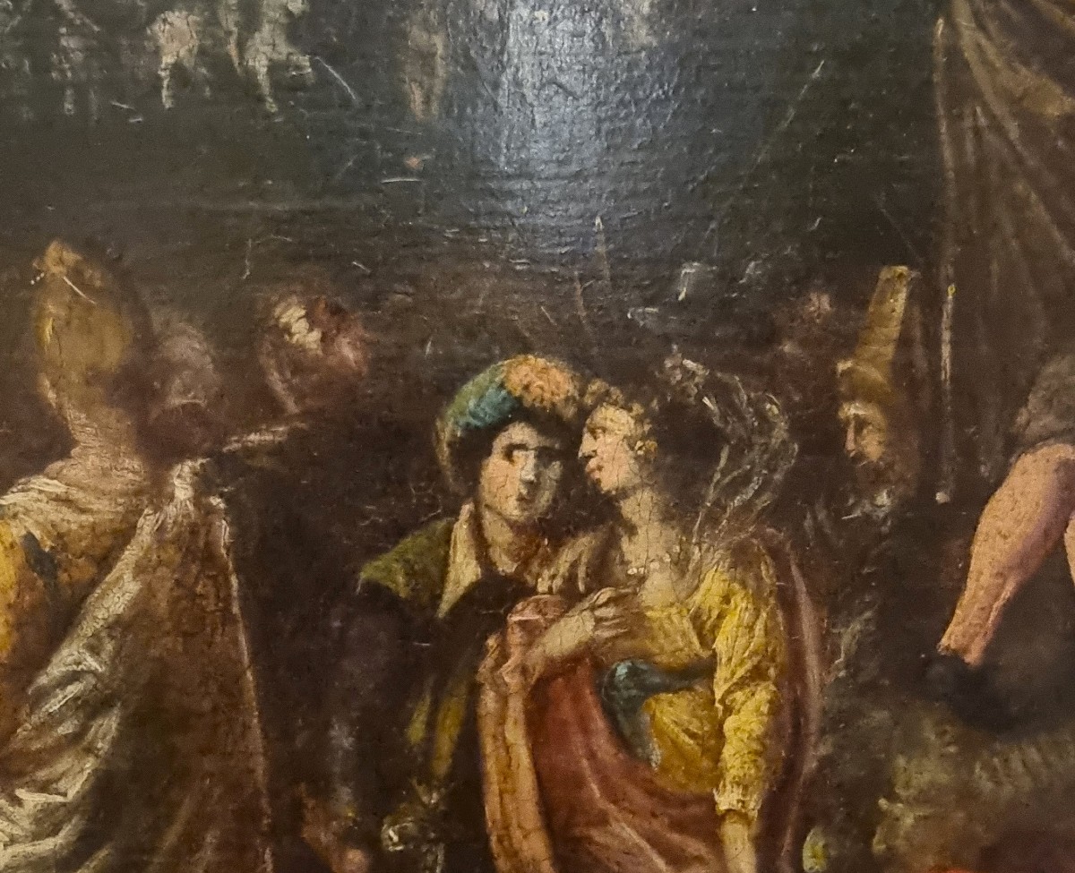 Olio su tavola fine 500 la Torre di Babele Frans Francken II" - Chef-d'œuvre Flamand-photo-2