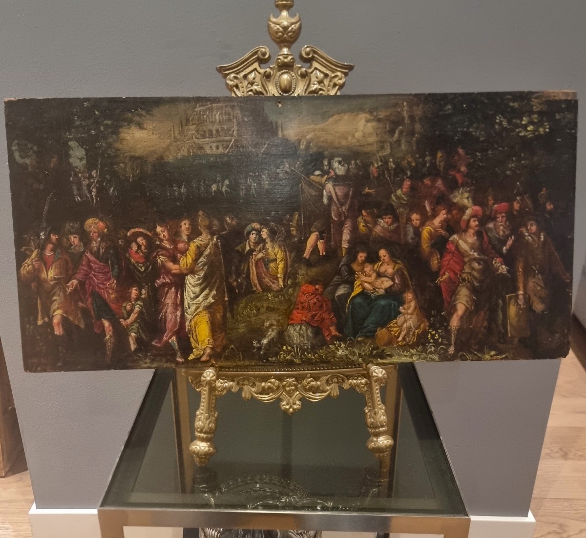 Olio su tavola fine 500 la Torre di Babele Frans Francken II" - Chef-d'œuvre Flamand