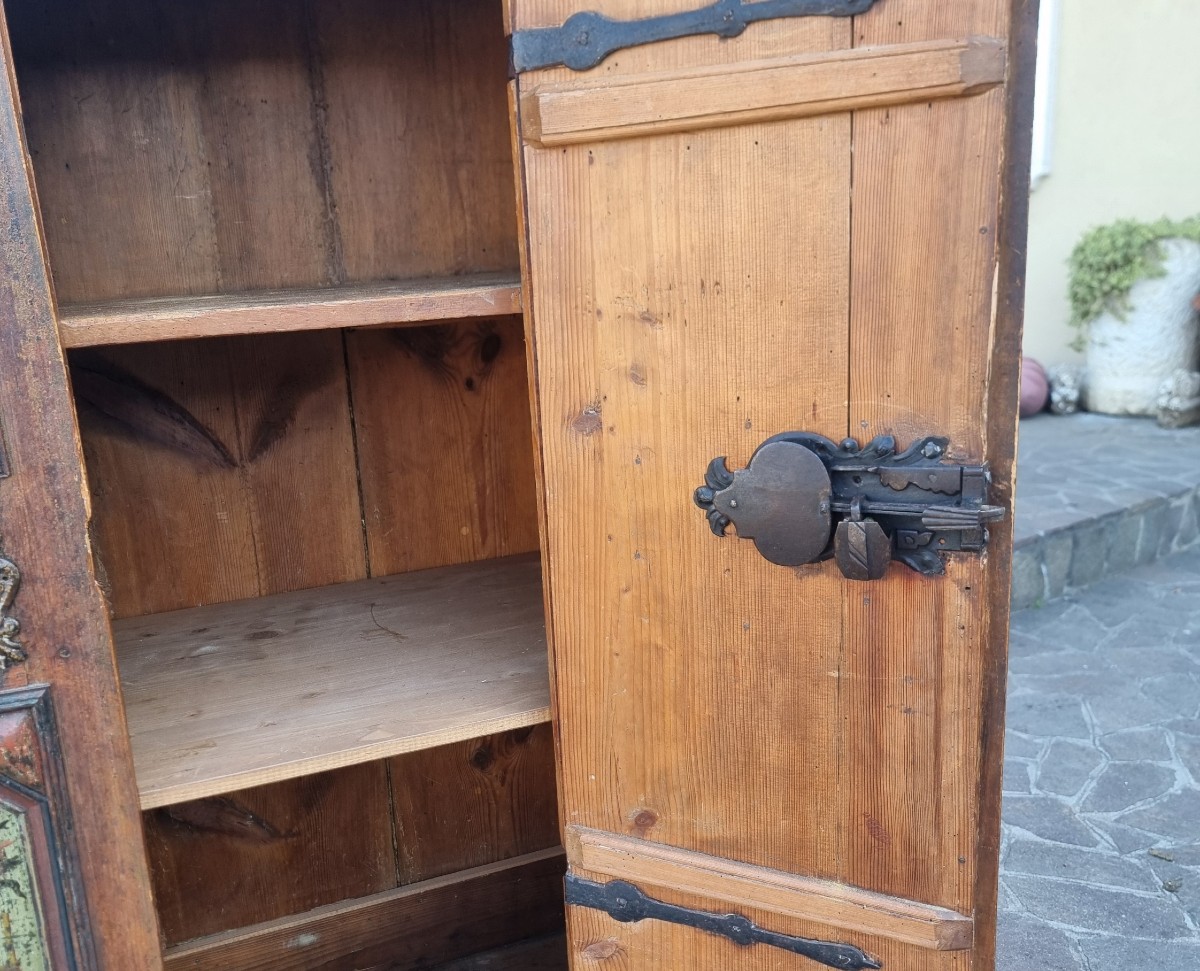 Armadio tirolese del 700 con dipinti originali-photo-4