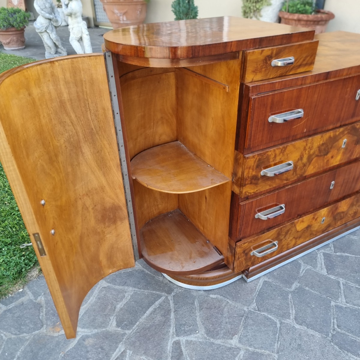 Cassettone in noce e palissandro Art Deco 1930-photo-2