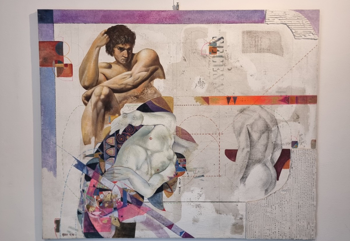 Essenza dell’Uomo tecnica mista su tela Roberto Nezzi-photo-3