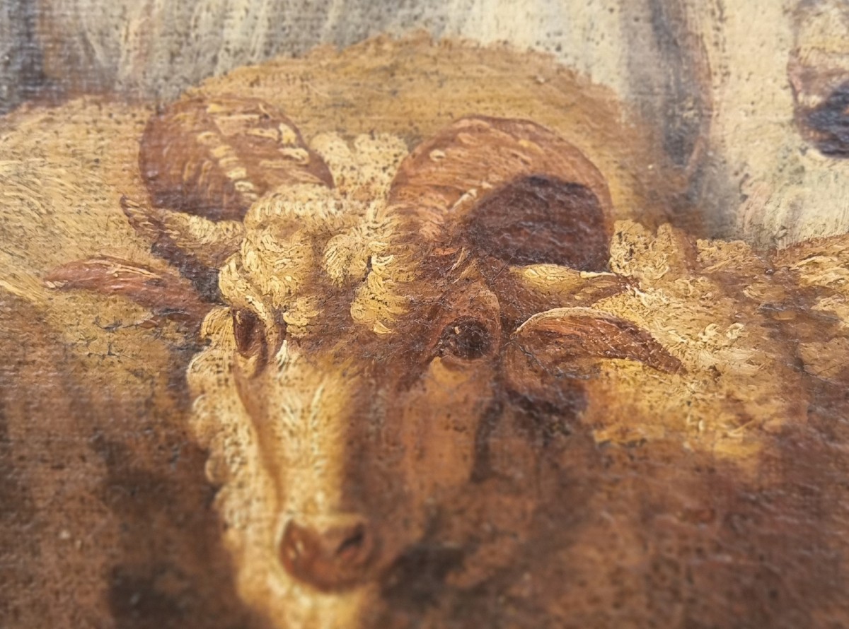 Olio su tela fine 600 Fuga d’Egitto di Philipp Peter Roos 1657-1706-photo-3