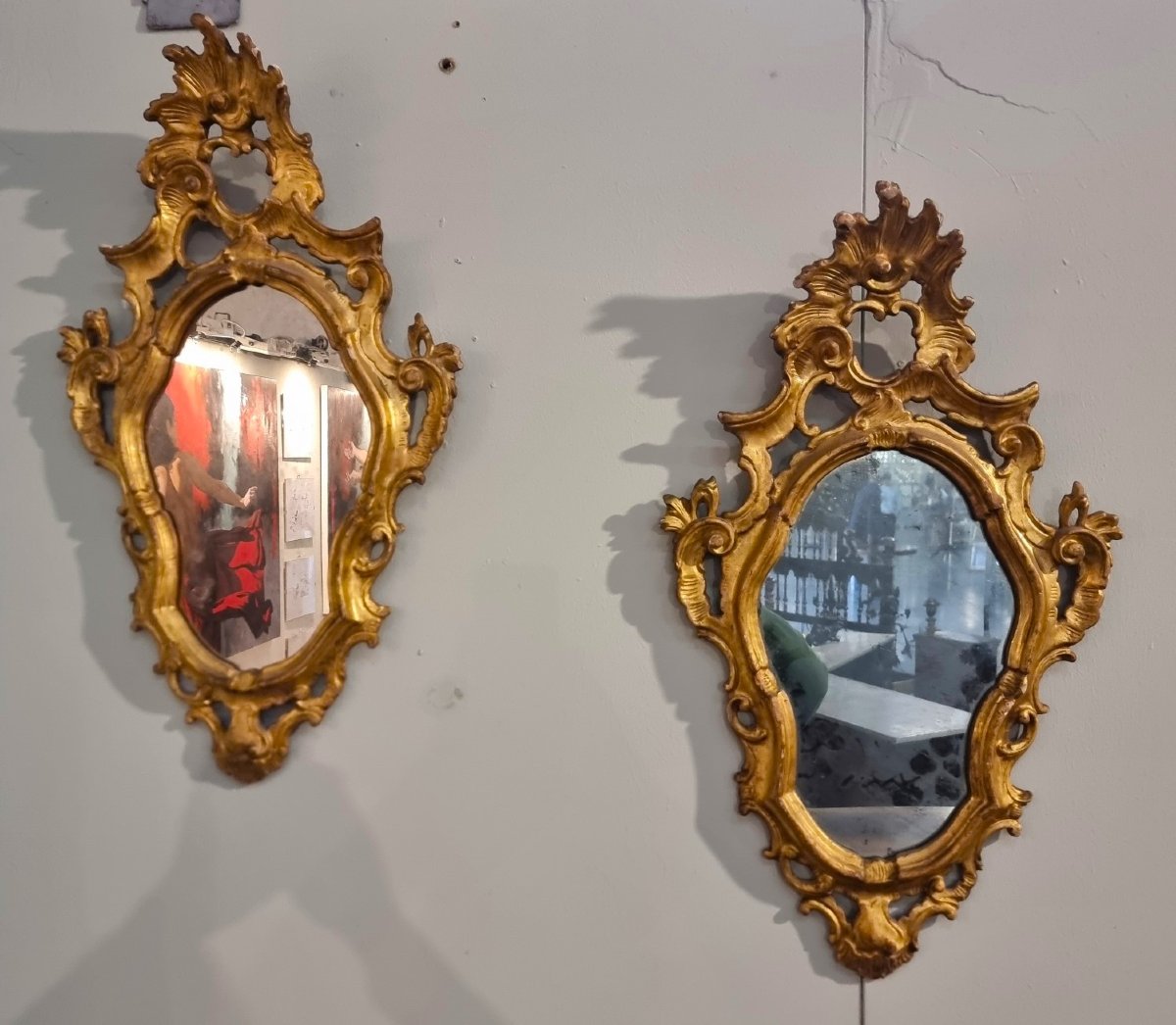 Coppia di specchiere dorate veneziane dell’800