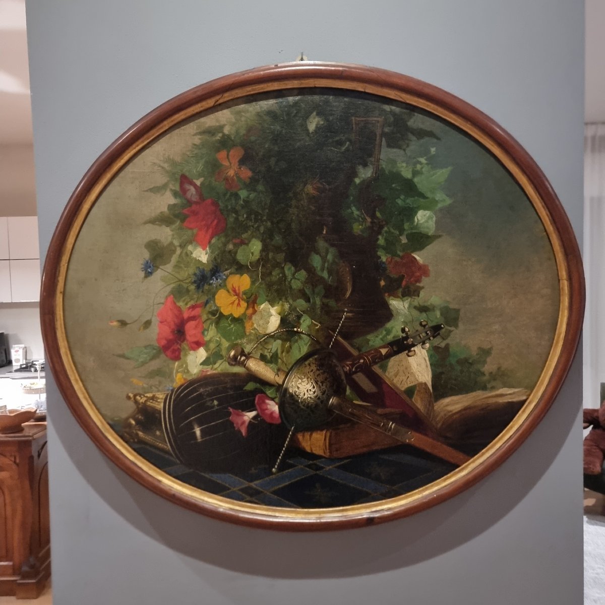 1 Natura morta del 1850 olio su tela-photo-3