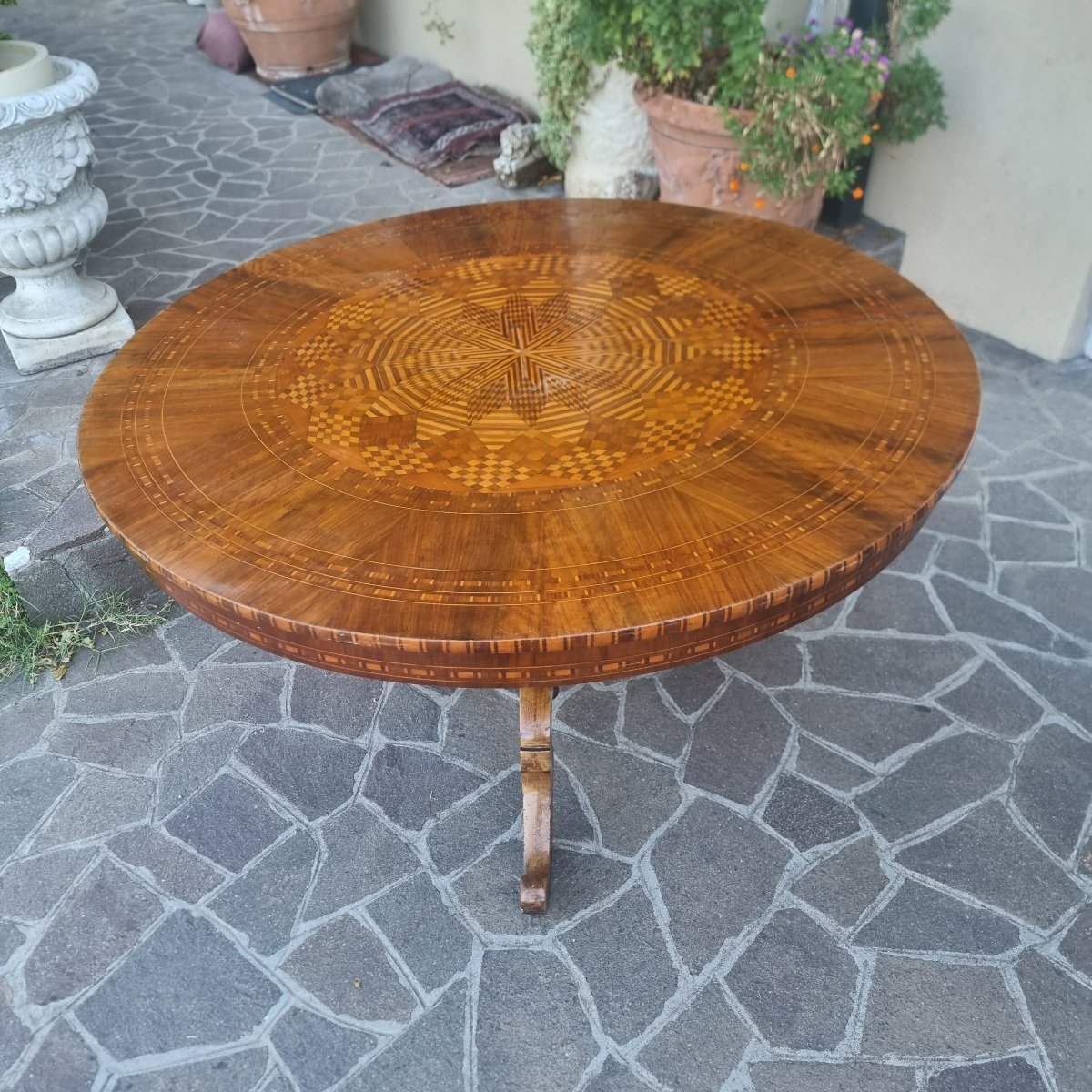Tavolo Rolo del 1850 con intarsi-photo-2
