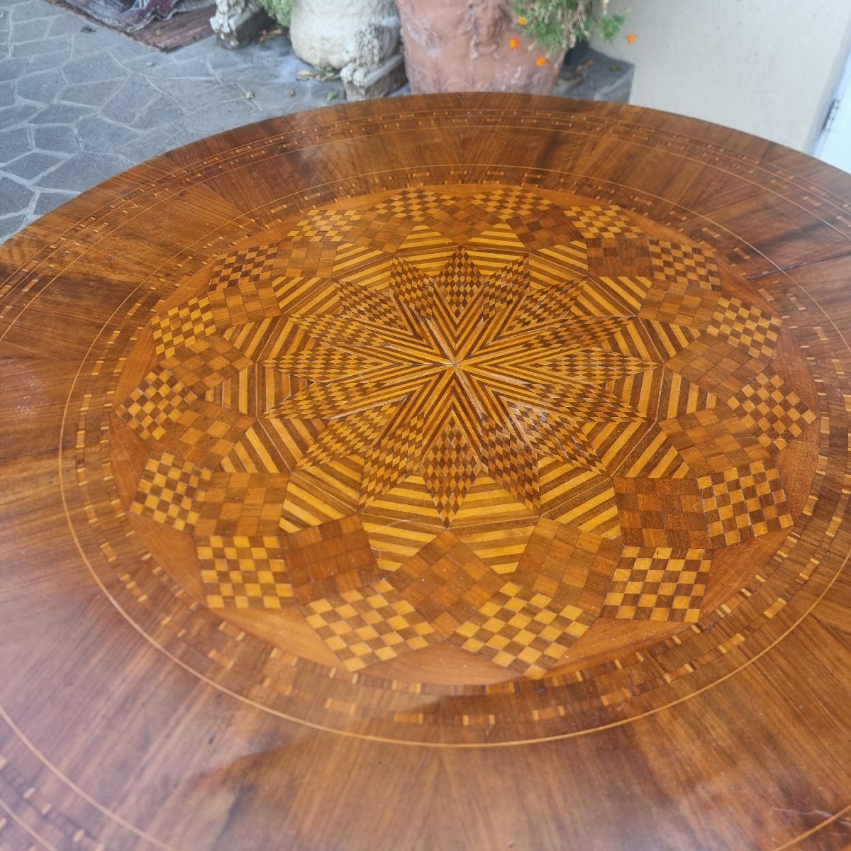 Tavolo Rolo del 1850 con intarsi-photo-4