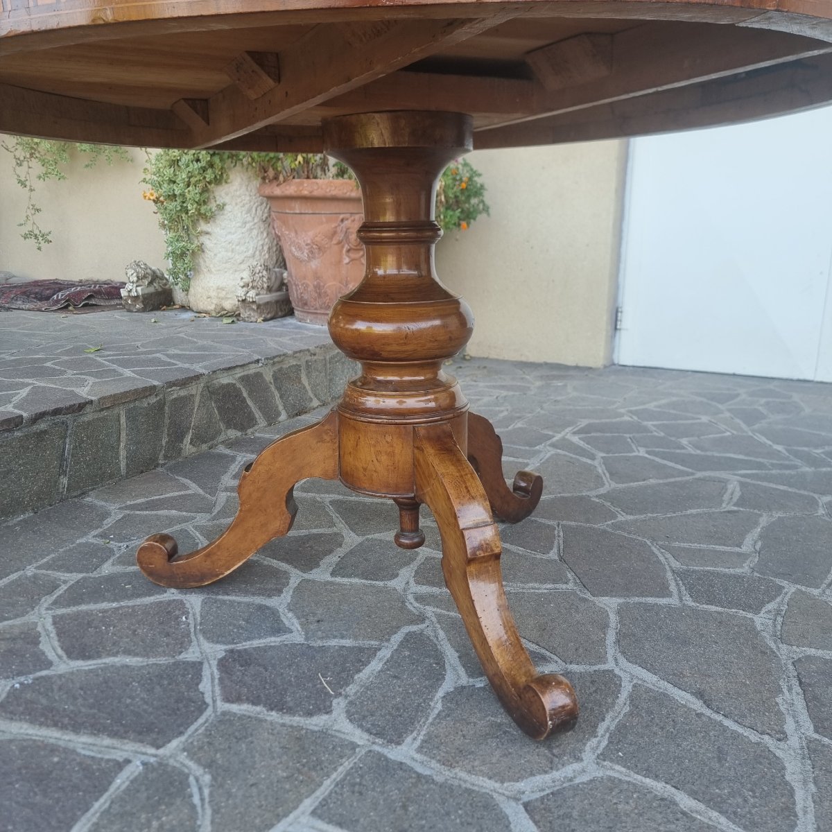 Tavolo Rolo del 1850 con intarsi-photo-2