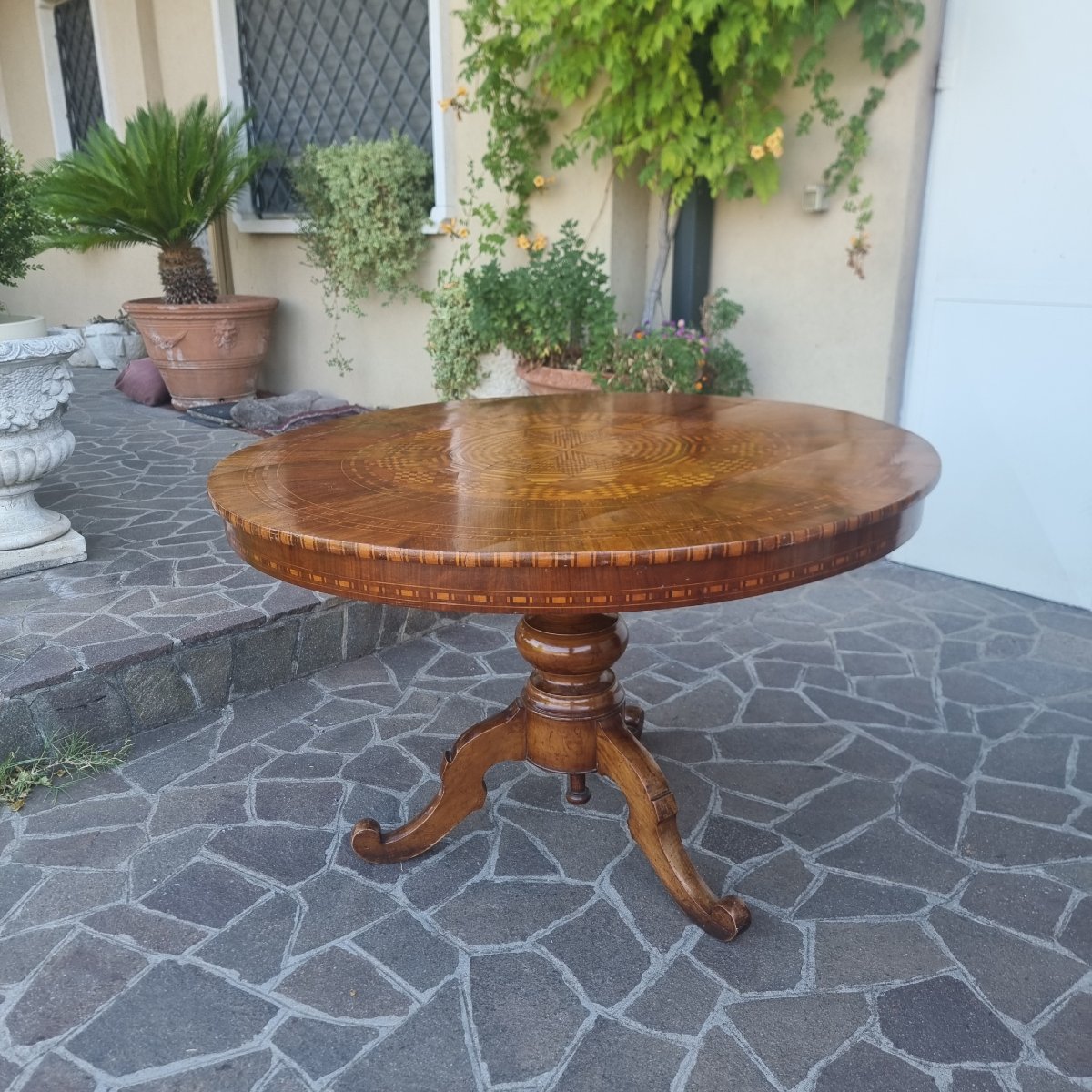 Tavolo Rolo del 1850 con intarsi-photo-4
