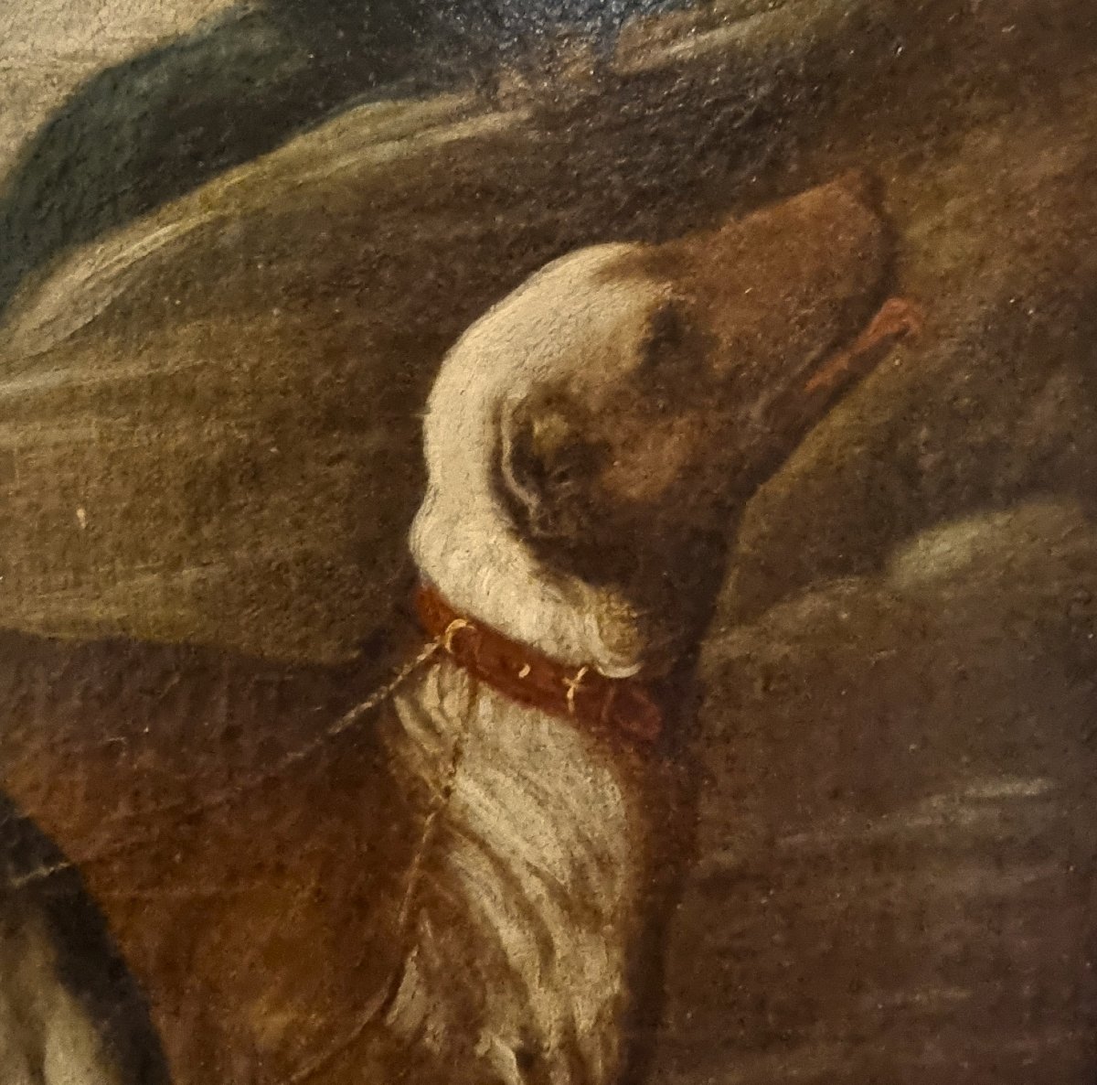 Olio su tela del 600 Venere e Adone Padovanino 1588-1649 da tema Tiziano-photo-3