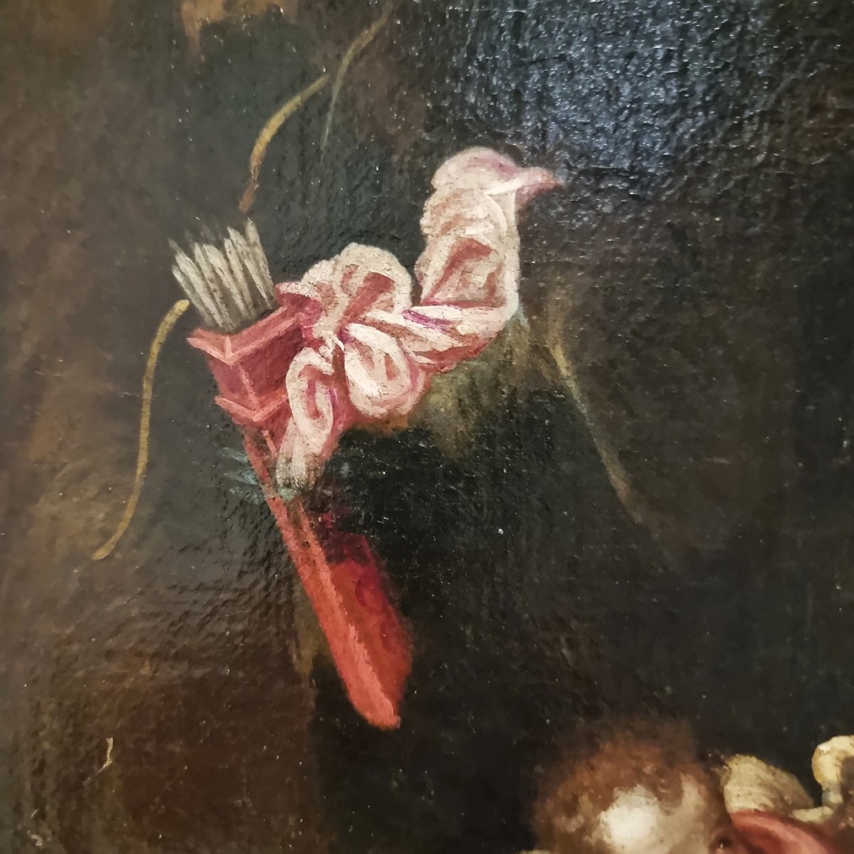 Olio su tela del 600 Venere e Adone Padovanino 1588-1649 da tema Tiziano-photo-2