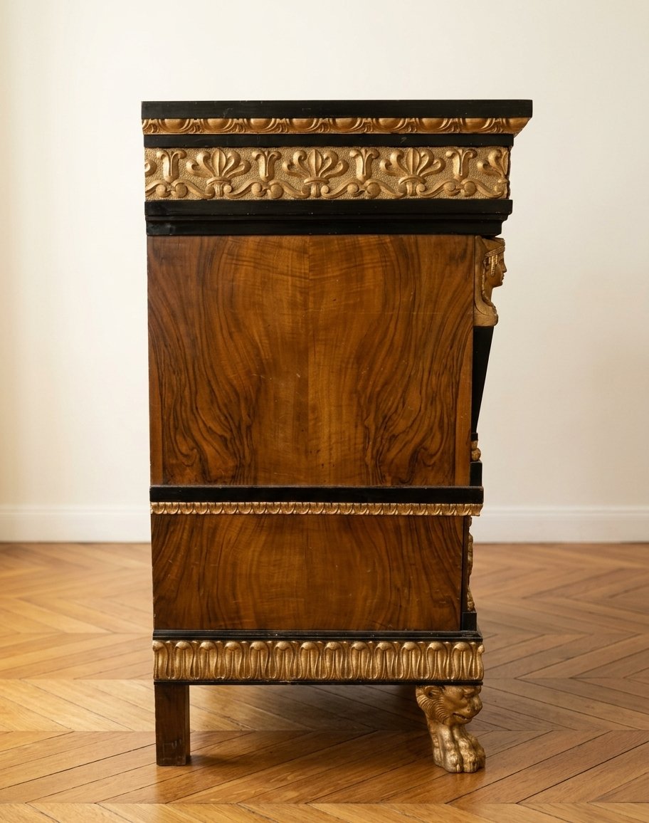 Cassettone in radica di noce Art Decò 1930 da palazzo veneziano-photo-4