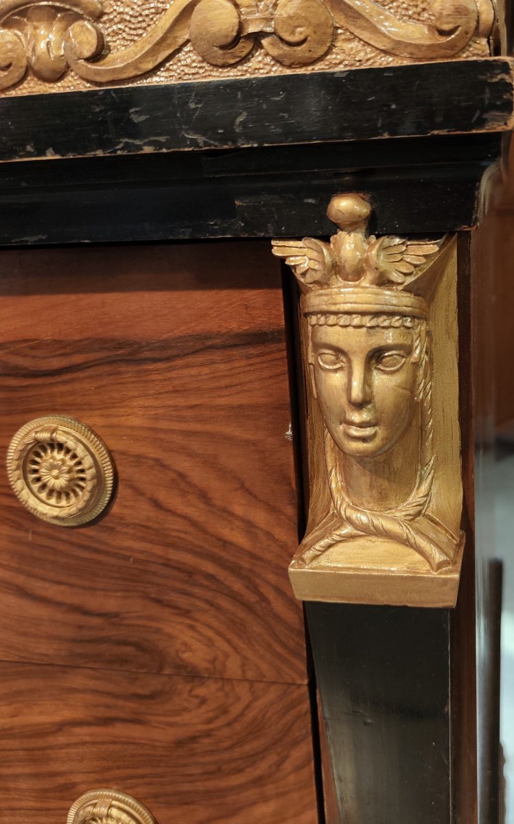 Cassettone in radica di noce Art Decò 1930 da palazzo veneziano-photo-3