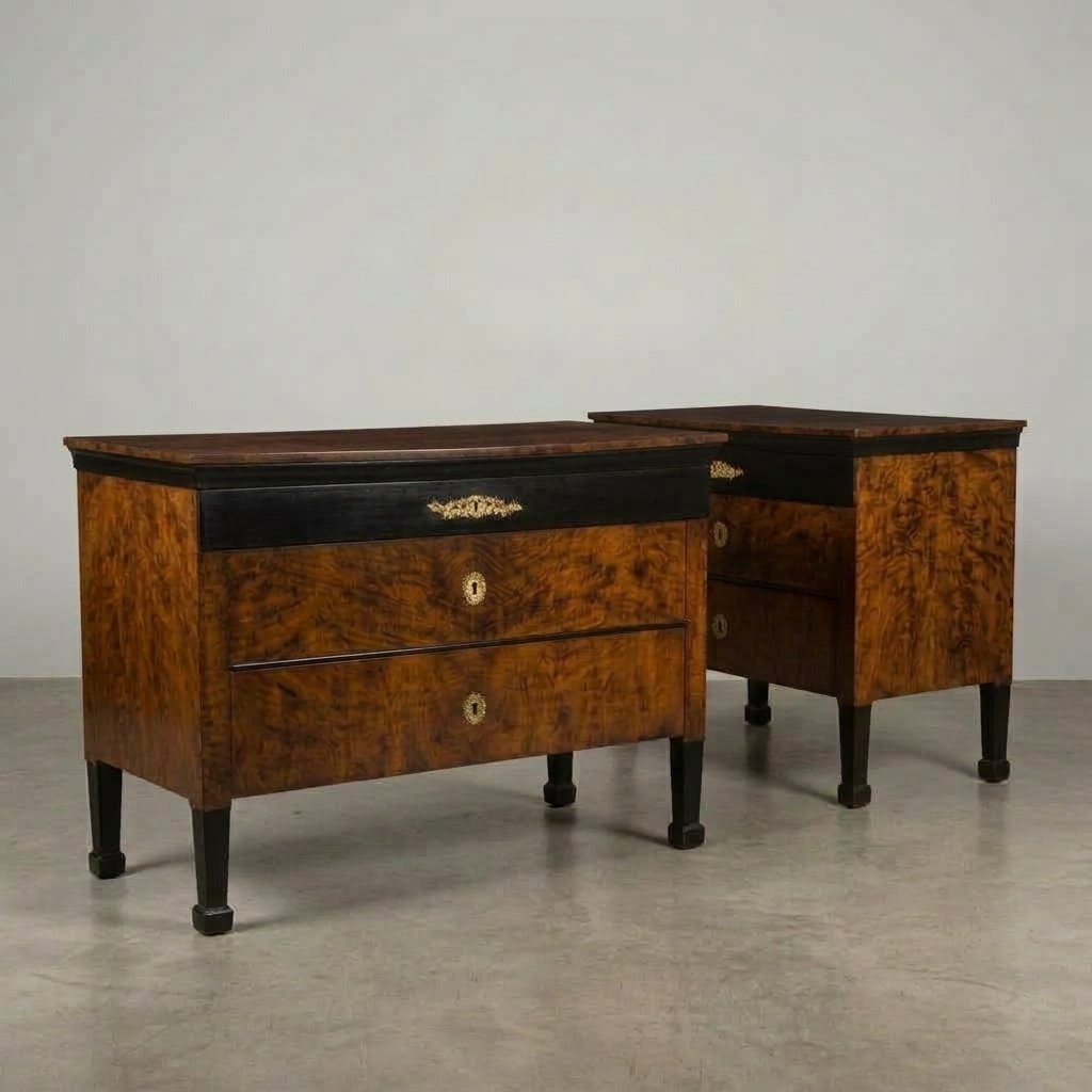 Coppia di cassettoni 1790 Direttorio in noce Bolognesi-photo-2