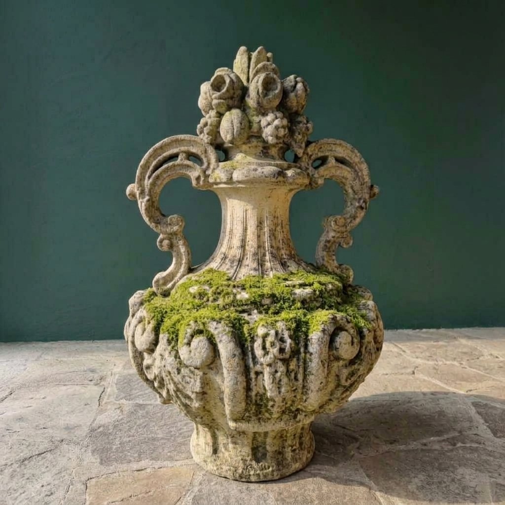 Coppia di vasi in pietra di Vicenza dell’800 da palazzo Veneto-photo-3