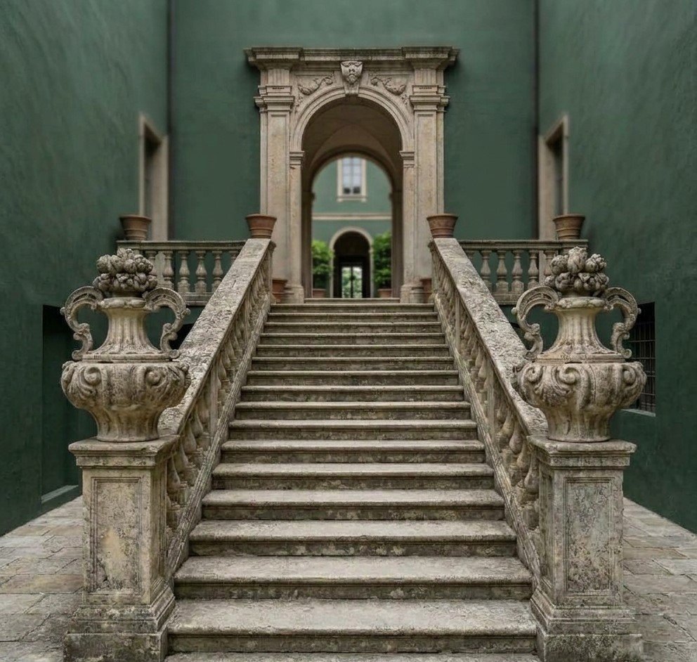 Coppia di vasi in pietra di Vicenza dell’800 da palazzo Veneto-photo-4