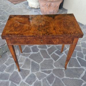 Tavolino da Gioco Direttorio 1800 in Radica di Noce