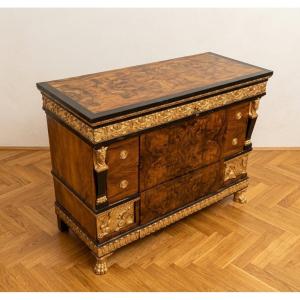 Cassettone in radica di noce Art Decò 1930 da palazzo veneziano
