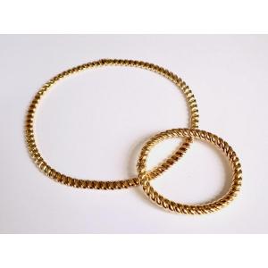 Van Cleef And Arpels Set Necklace Bracelet In Yellow Gold 18 Carat San Marco