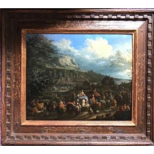 Jean-baptiste Van Der Meiren, Caravan Scene On The Edge Of A City